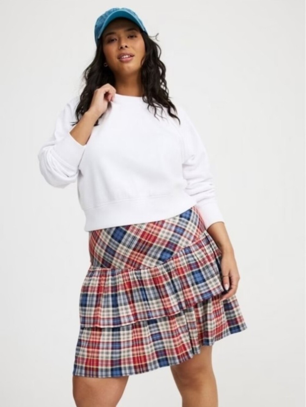 TORRID Jackie Plaid Ruffle Mini Skirt